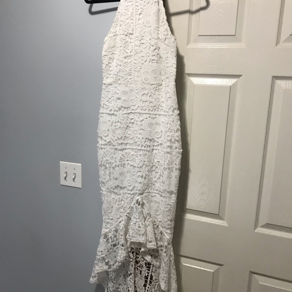 Missguided Lace Mermaid Dress (White) - Picture 5 of 6